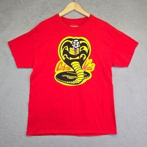 Original Cobra Kai Shirt Mens L Red Short Sleeve Graphic Tee Snake‎ Karate Kid